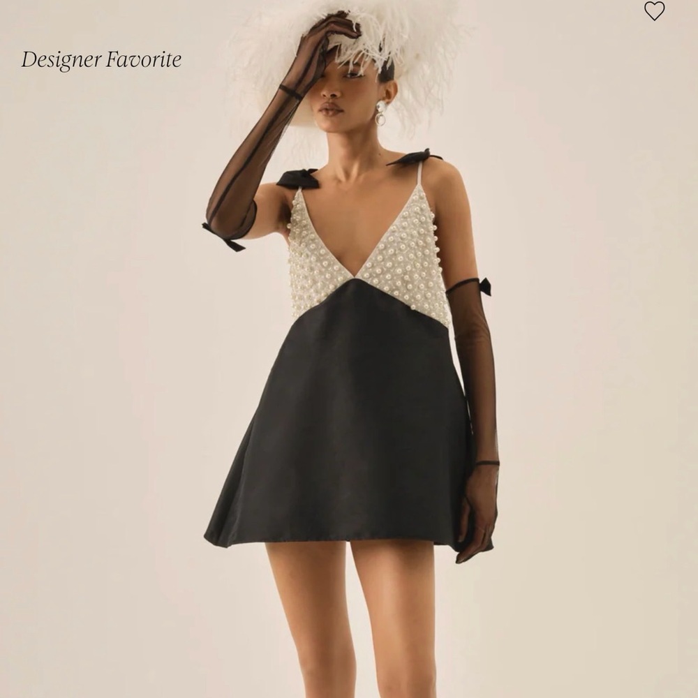 For Love and Lemons Pearly Bow Mini Dress - Picture 3 of 3